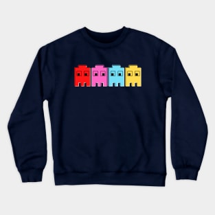 8-bit vintage, retro pac man ghosts Crewneck Sweatshirt